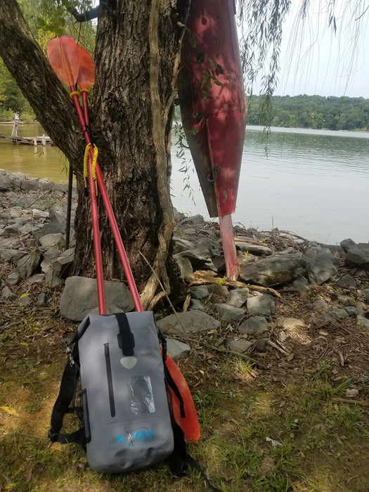 Gray KayakGadges Branded Dry Bag Backpack