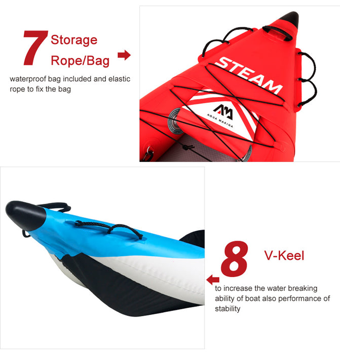 inflatable boat sport kayak STEAM canoe pvc dinghy raft pump seat drop-stitch floor laminated professional