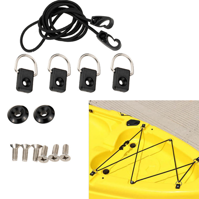 Bungee Deck Rigging Kit With D Rings, Hooks And Screws