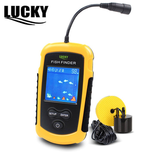 LUCKY Portable Fishfinder Echo-Sounder Transducer Display with Alarm