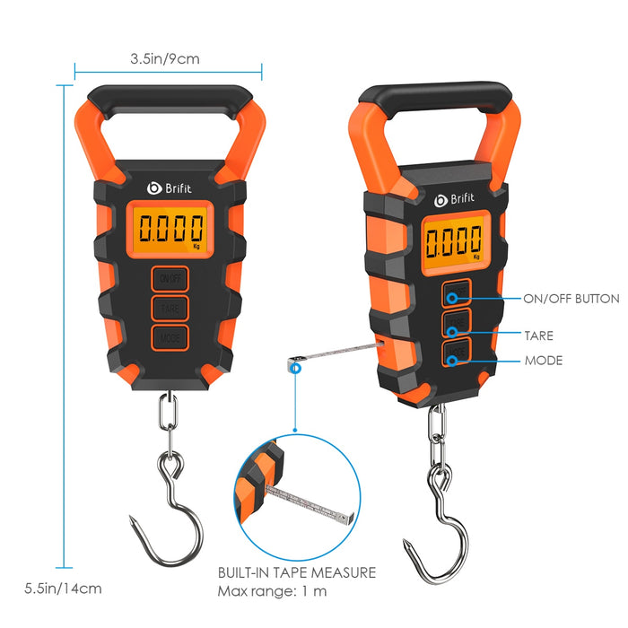 Digital Fishing Scale With 38-inch Retractable Tape Measure